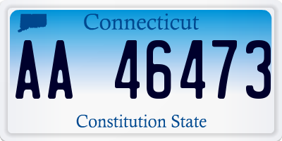 CT license plate AA46473