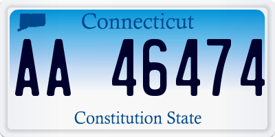 CT license plate AA46474