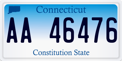 CT license plate AA46476