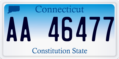 CT license plate AA46477