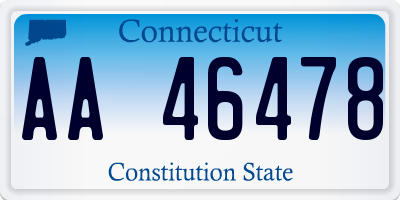 CT license plate AA46478