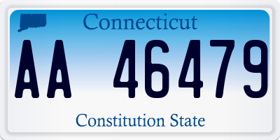 CT license plate AA46479