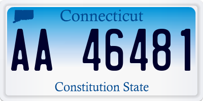 CT license plate AA46481