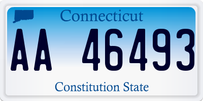 CT license plate AA46493