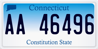 CT license plate AA46496