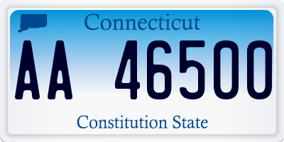 CT license plate AA46500