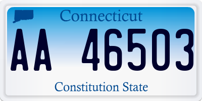 CT license plate AA46503