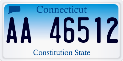 CT license plate AA46512