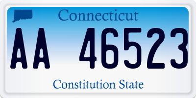 CT license plate AA46523