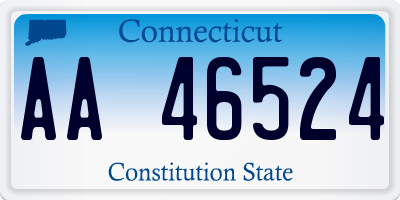 CT license plate AA46524