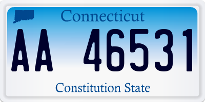 CT license plate AA46531