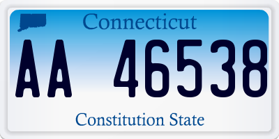 CT license plate AA46538