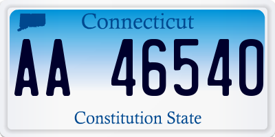 CT license plate AA46540