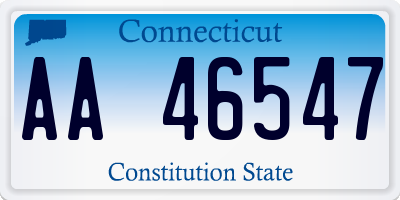 CT license plate AA46547