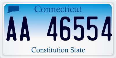 CT license plate AA46554