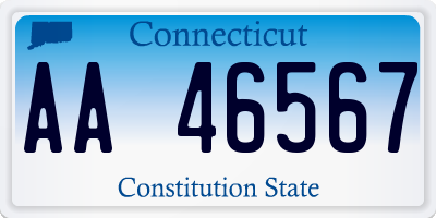 CT license plate AA46567