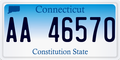 CT license plate AA46570