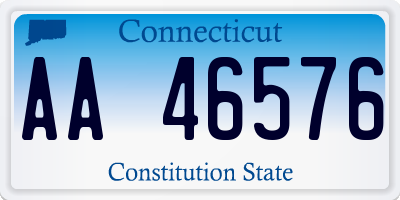 CT license plate AA46576