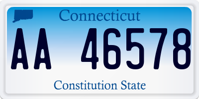 CT license plate AA46578