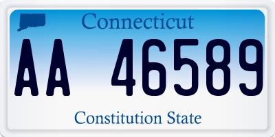 CT license plate AA46589