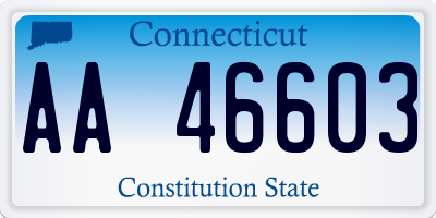 CT license plate AA46603