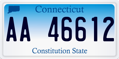 CT license plate AA46612