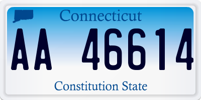 CT license plate AA46614