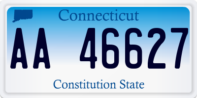 CT license plate AA46627