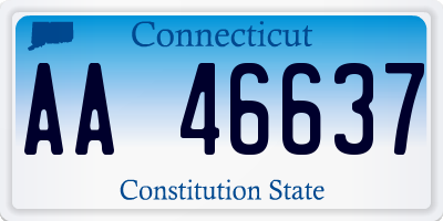 CT license plate AA46637