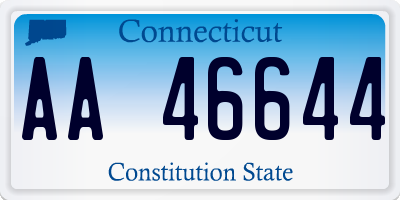 CT license plate AA46644