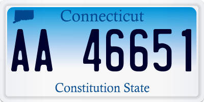 CT license plate AA46651