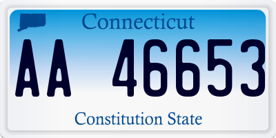 CT license plate AA46653