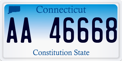 CT license plate AA46668