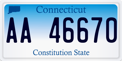CT license plate AA46670