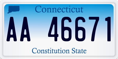 CT license plate AA46671