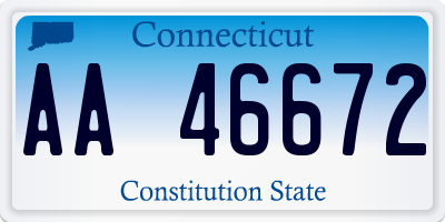 CT license plate AA46672
