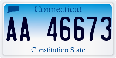 CT license plate AA46673