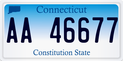 CT license plate AA46677