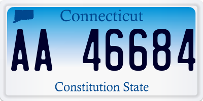 CT license plate AA46684