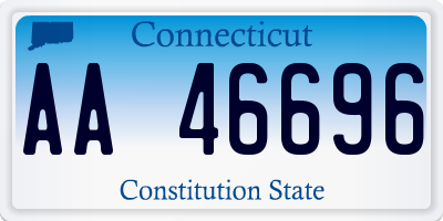 CT license plate AA46696