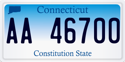 CT license plate AA46700