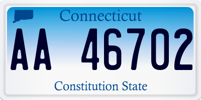 CT license plate AA46702