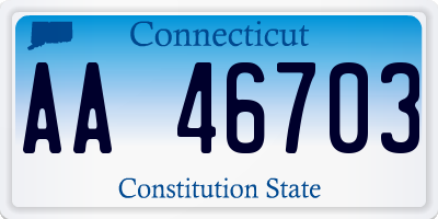 CT license plate AA46703