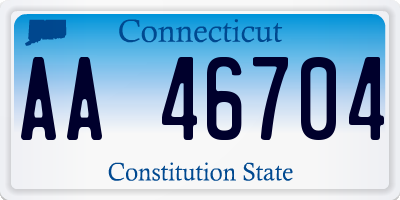 CT license plate AA46704