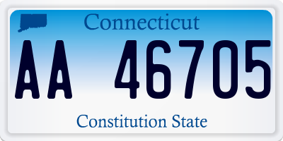 CT license plate AA46705