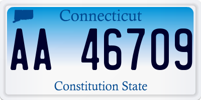 CT license plate AA46709