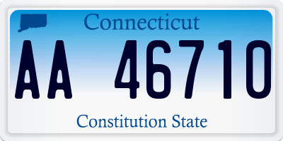 CT license plate AA46710