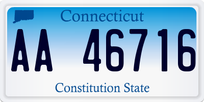 CT license plate AA46716