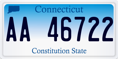 CT license plate AA46722
