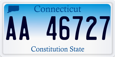 CT license plate AA46727